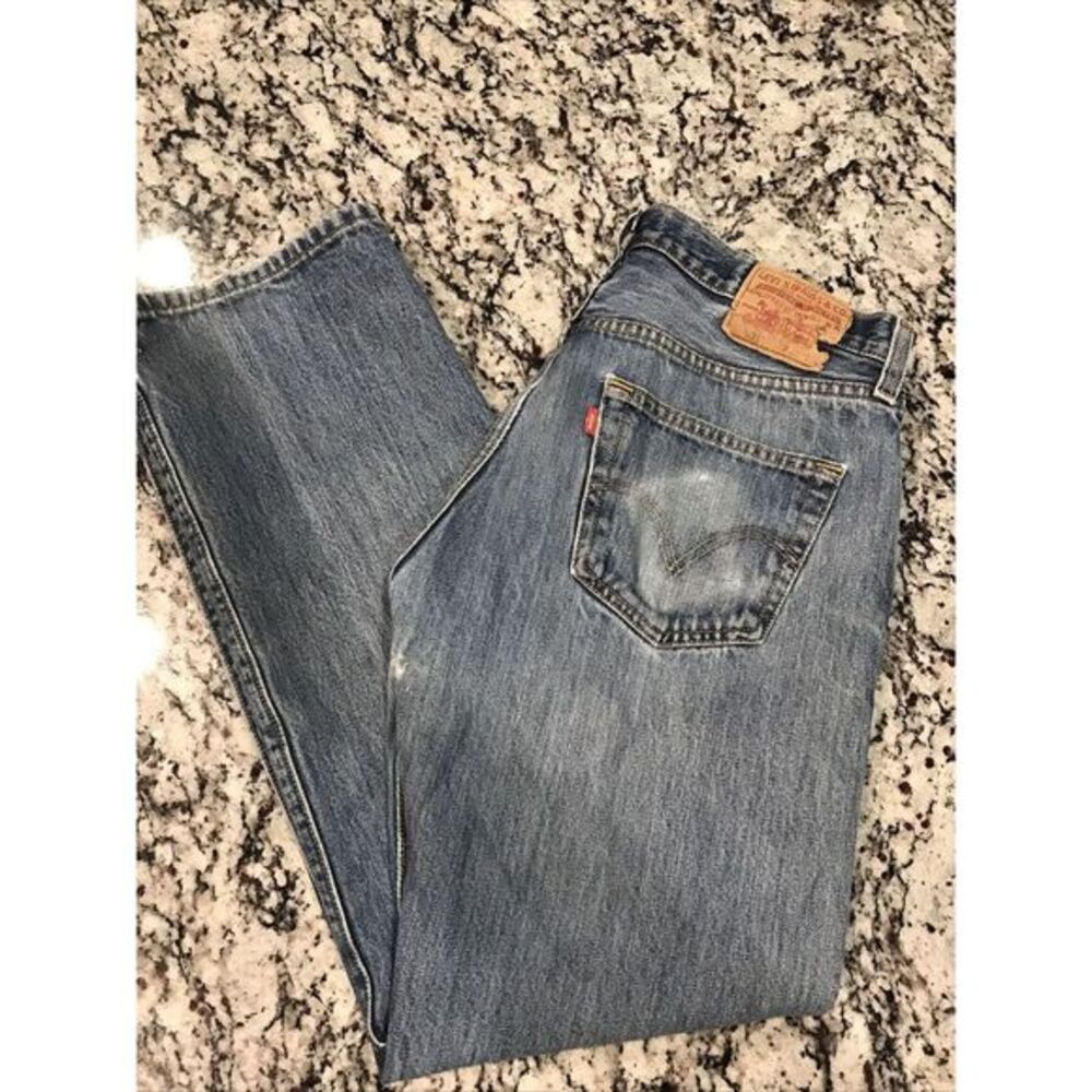 Vintage !! 501 Levis Jeans Light Blue Wash Distressed 33 X30 ACTUALLY 32.5x29.5‎